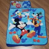 Disney Bedding | Mickey Mouse Blanket Pillow Roll Set Bag 2 | Color: Blue/Red | Size: Os