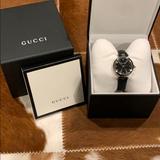 Gucci Accessories | Gucci Leather Strap Watch Nwt | Color: Black | Size: Os