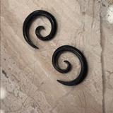 Anthropologie Jewelry | Handmade 1 10 Gauge Horn Earrings | Color: Black | Size: Os