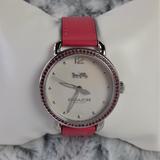 Coach Accessories | Coach Delancey White Dial Ladies Watch - Pink | Color: Pink/Silver | Size: Approximate Band Length 8 12