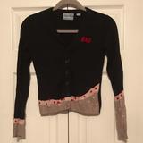 Urban Outfitters Sweaters | Cardigan Sweater Embroidered Bad | Color: Black/Gray | Size: S