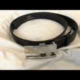 Gucci Accessories | Gucci Black Leather Belt With Chrome Buckle | Color: Black | Size: 80-32