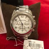 Michael Kors Accessories | Michael Kors Silver Bedazzled Wrist Watch | Color: Silver | Size: Os