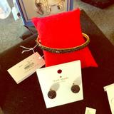 Kate Spade Accessories | Kate Spade Earrings And Matching Bracelet!!! | Color: Black/Gold | Size: Os