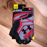 Under Armour Accessories | New Under Armour Ua Resistor Fingerless Gloves M! | Color: Gray/Red | Size: Various