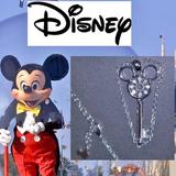 Disney Jewelry | New Disney Mickey Mouse Icon Swarovski Necklace | Color: Silver | Size: Os