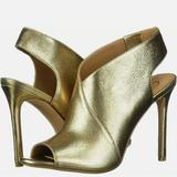 Jessica Simpson Shoes | Jessica Simpson Jourie Gold Peep Toe High Heels | Color: Gold/Silver | Size: 8.5