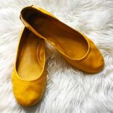 Tory Burch Shoes | Tory Burch Eddie Patent Leather Mustard Flats | Color: Yellow | Size: 10.5