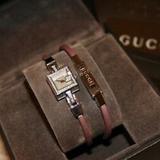 Gucci Accessories | Gucci 102 G Mini Pink Satin & Diamond Watch | Color: Pink/Silver | Size: Os