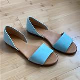 J. Crew Shoes | J.Crew Suede Peep-Toe Dorsay Flats | Color: Blue/Green | Size: 6
