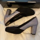 Torrid Shoes | Torrid Silverblack Glitter Block Heels Size 9 | Color: Black/Silver | Size: 9w