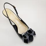 Kate Spade Shoes | Kate Spade Black Leather Peep Toe Slingback Heel | Color: Black | Size: 8.5