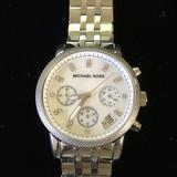 Michael Kors Accessories | Michael Kors Women's Mother Of Pearl Dial Watch | Color: Silver/White | Size: Fits Size 6 34 Wrist