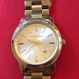 Michael Kors Accessories | Michael Kors Women's 'Runaway' Watch | Color: Gold | Size: Fits Size 6 1/2" Wrist.