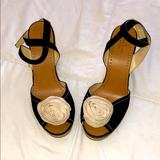 Kate Spade Shoes | Kate Spade Suede Espadrille Platform Sandals | Color: Black/Cream | Size: 10