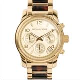 Michael Kors Other | Michael Kors Runway Women's Quartz Watch | Color: Gold/Tan | Size: Os