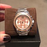 Michael Kors Accessories | Michael Kors Rose Gold Face And Silver Tone Watch | Color: Gold/Silver | Size: Os