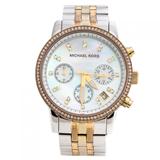 Michael Kors Accessories | Mother Of Pearl Tri-Tone Ritz Mk5650 Watch 36 Mm | Color: Gold/Silver | Size: Os