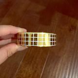 Kate Spade Jewelry | Gold And White Grid Kate Spade Bangle | Color: Gold/White | Size: Os
