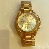 Michael Kors Accessories | Michael Kors Bradshaw Chronograph Unisex Watch | Color: Gold | Size: Os