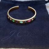 J. Crew Jewelry | Jcrew Colored Stoned Gold Band Bracelet | Color: Gold | Size: 2 14 Wide