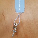 Michael Kors Jewelry | Crystal Mk Cross Charm Nwt | Color: Gold/White | Size: Os