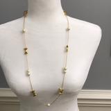 Kate Spade Jewelry | Nwt Kate Spade Gold Bow And Pearl Necklace | Color: Gold | Size: 32 Chain