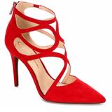 Jessica Simpson Shoes | Jessica Simpson Vermilion Red Suede Point Stiletto | Color: Red | Size: 7