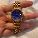Michael Kors Accessories | Michael Kors New Petite Lexington Watch | Color: Blue/Gold | Size: Os