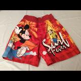 Disney Swim | Mickey And Goofy Swim Shorts | Color: Red | Size: 3tb