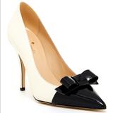Kate Spade Shoes | Kate Spade Lilia Pumps Heels White Black Bow 8.5 | Color: Black/White | Size: 8.5