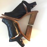 Madewell Shoes | Madewell Sylvian Peep-Toe Slingback W Chunky Heel | Color: Black | Size: 7