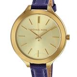 Michael Kors Accessories | Michael Kors Mid-Size Runway Gold-Tone Blue Watch | Color: Blue/Gold | Size: Os