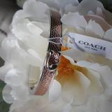 Coach Jewelry | Coach Rose Gold Silver Hinged Bangle | Color: Silver | Size: Os