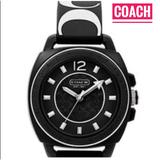 Coach Accessories | Nwt Coach Black White Logo Silicone Watch | Color: Black/White | Size: New Battery