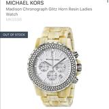 Michael Kors Accessories | Hpnwt Michael Kors Madison Glitz Resin Watch | Color: Cream/Silver | Size: Os