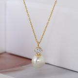 Kate Spade Jewelry | Kate Spade Gold Crystal Pearl Dangle Necklace | Color: Gold/White | Size: Os