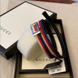 Gucci Accessories | Bnwt Authentic Gucci Gframe Web Triple Strap Watch | Color: Black/Blue/Red/Tan/White | Size: Os