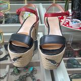 Gucci Shoes | Gucci Black Red Snake Platform Espadrilles Sandal | Color: Black/Red | Size: 7.5
