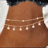 Urban Outfitters Jewelry | Gold Star & Bamboo Anklet | Color: Gold/Yellow | Size: Os