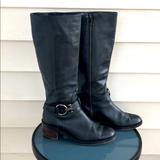 Coach Shoes | Coach Carolina Riding Leather Black 8.5 Boots Heel | Color: Black/Silver | Size: 8.5