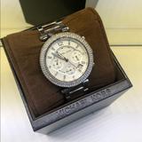Michael Kors Accessories | Michael Kors Studded Watch Like New | Color: Silver | Size: Extra Links