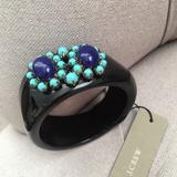 J. Crew Jewelry | J Crew Bangle Bracelet Lucite Gem Stones | Color: Black | Size: Os
