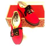 Vans Shoes | Custom Vans, Authentic Style, New Wo Tags, Sz 8 | Color: Black/Red | Size: 8