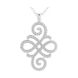 Designs By Helen Andrews Sterling Silver Scroll Beaded Pendant Necklace