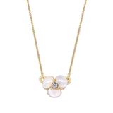 Kate Spade Jewelry | Kate Spade Gold Disco Pansy Mother Of Pearl Flower Crystal Necklace | Color: Gold/White | Size: Various