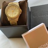 Michael Kors Accessories | Michael Kors Watch Pearl Face W Beige Band | Color: Cream | Size: See Details