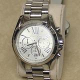 Michael Kors Accessories | Michael Kors Mk5535 Bradshaw Chronograph Watch | Color: Silver/White | Size: Wrist Size 7
