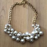 J. Crew Jewelry | J Crew Pearl And Bead Gold Plated Necklace | Color: Gold/Silver/White | Size: Os