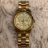 Michael Kors Accessories | Michael Kors Midsized Chrono Gold Watch Mk5055 | Color: Gold | Size: Os